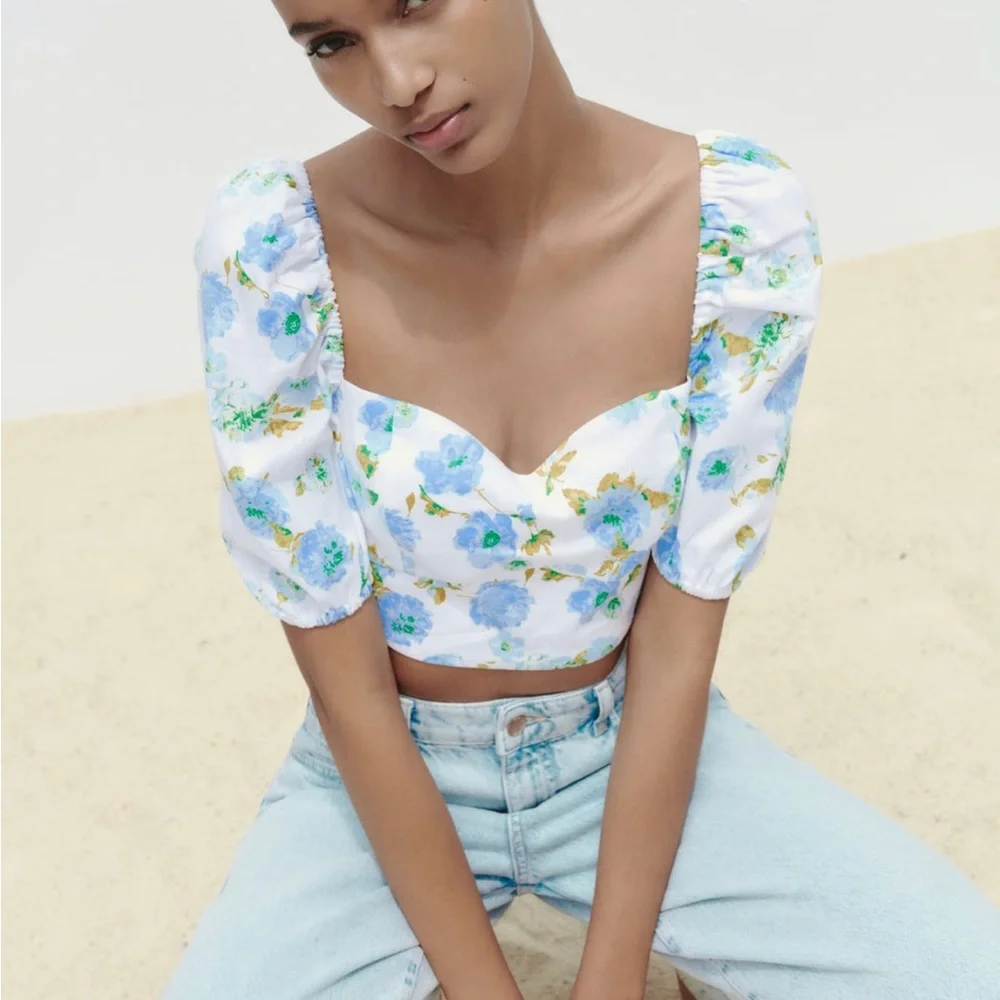 ZARA Floral Print Crop Top